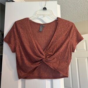 Sweaty Betty Red Heather Crop Top